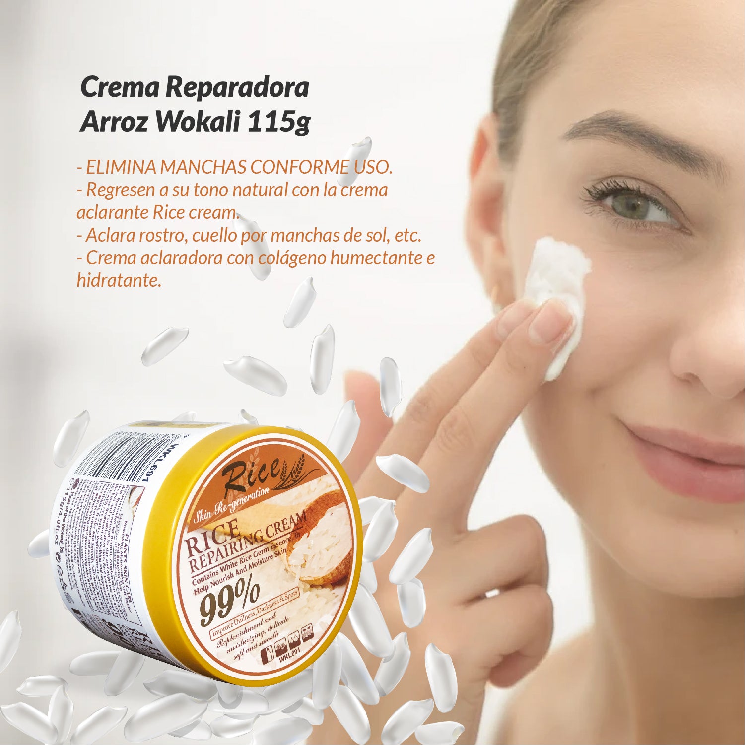 Crema Reparador + Exfoliante Corporal de Arroz - Fruit of the Wokali