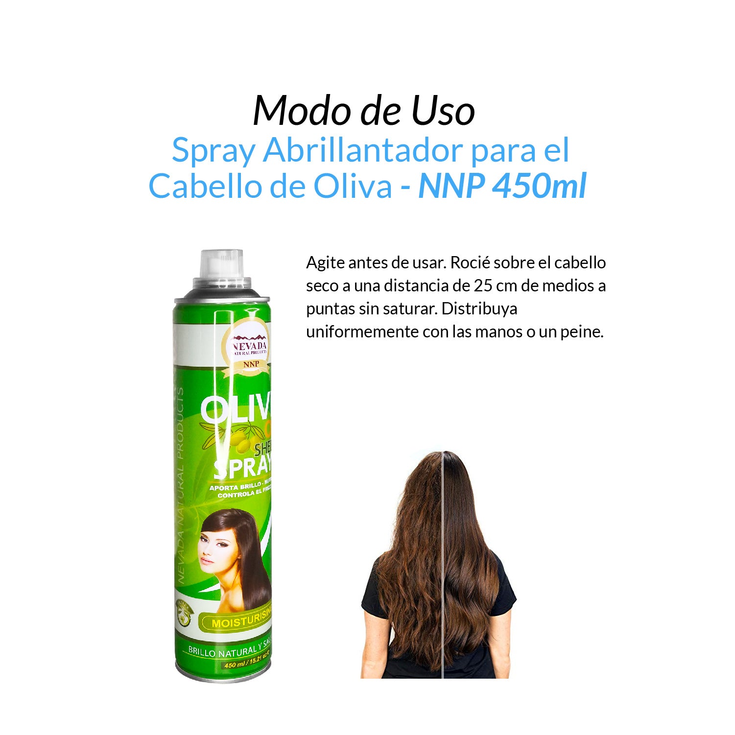 Spray Abrillantador para el Cabello de Oliva - NNP 450ml