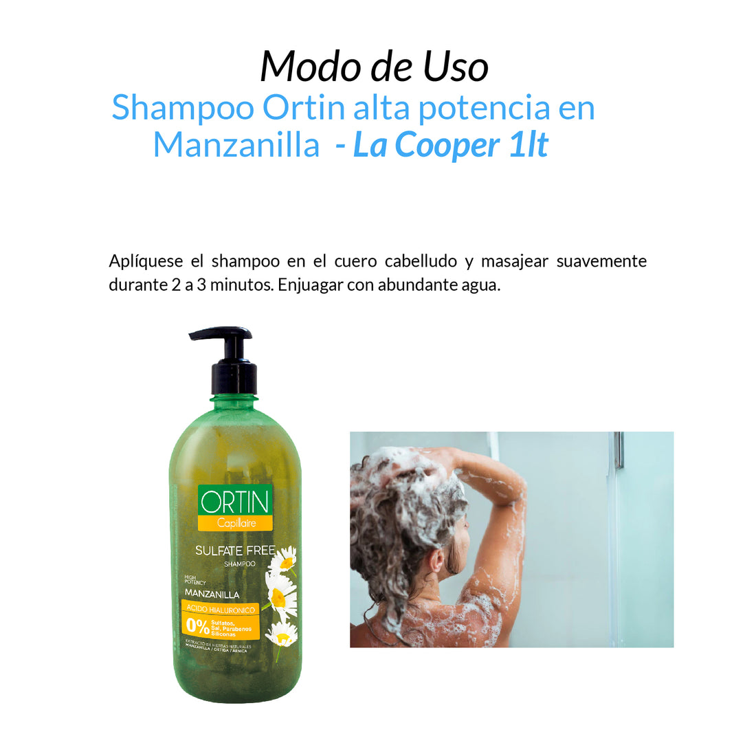 Shampoo Ortin alta potencia en Manzanilla - La cooper 1lt