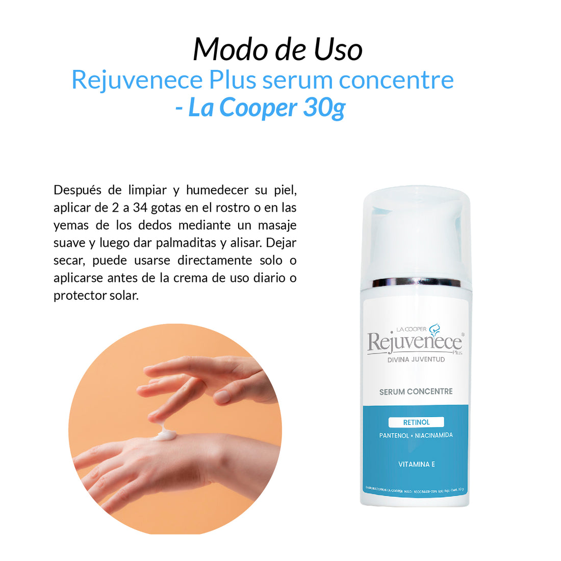 Rejuvenece plus serum concentre Retinol - La Cooper 30g