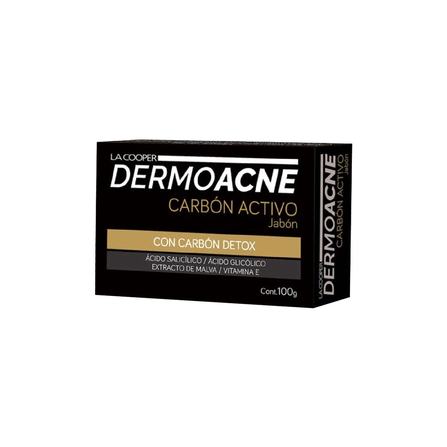 Jabón Dermoacne Carbón Activo con Hyaluronic - La Cooper 100g