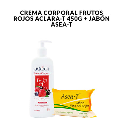 Crema Corporal Frutos Rojos Aclara-T 450g + Jabón Asea-T