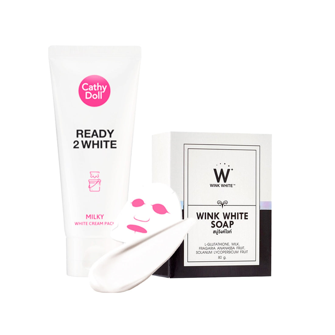 Ready 2 White Milky Cream Pack 100ml + Jabón wink white soap 80 gr