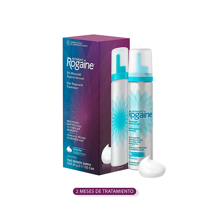 Minoxidil ROGAINE Espuma 5% para Mujer - 2 Meses de tratamiento