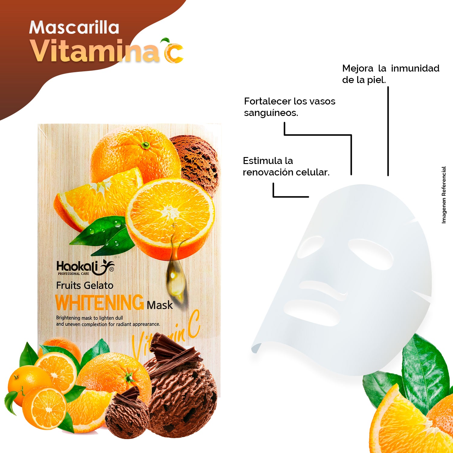 Mascara Facial Vitamina C 30ml x10 piezas.