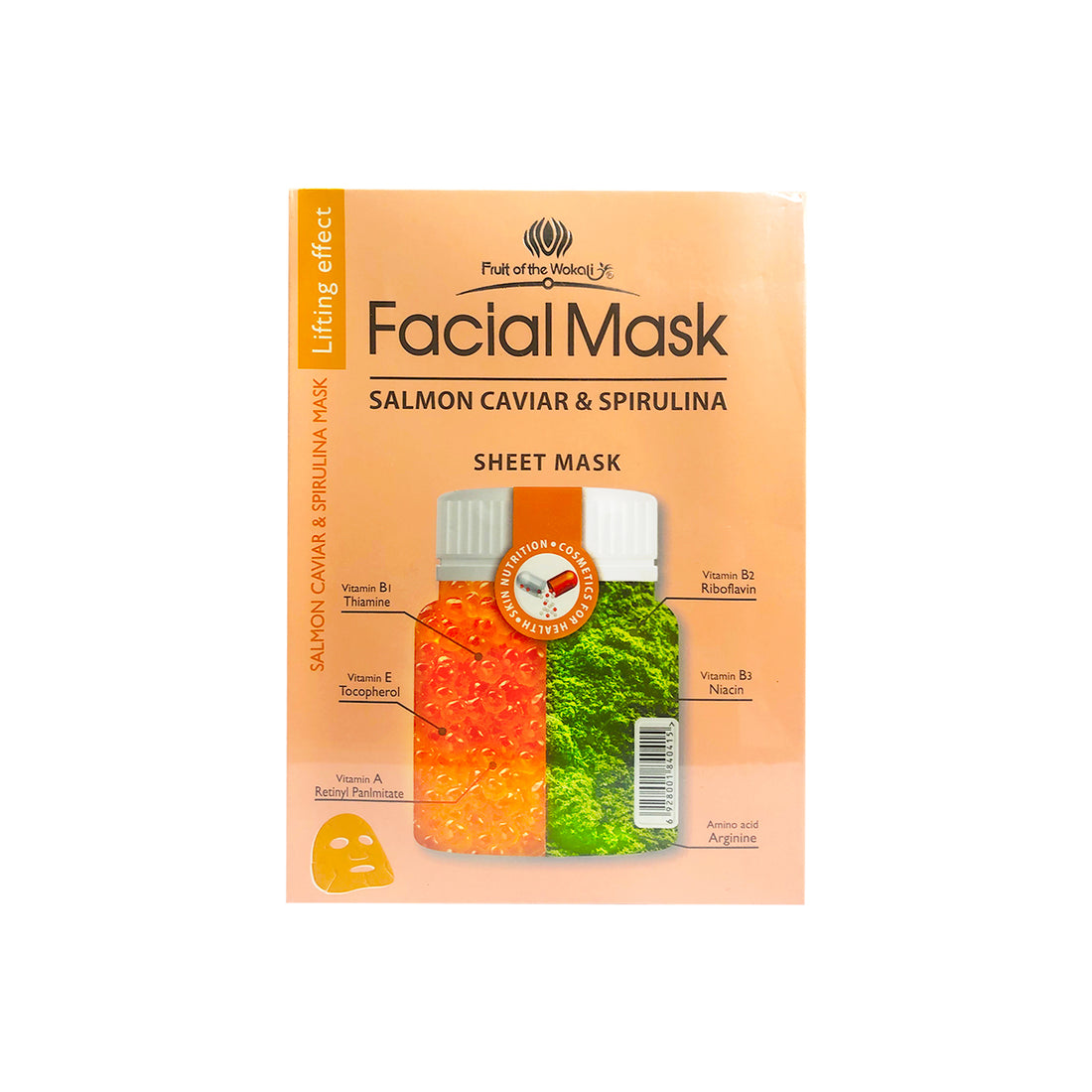 FRUIT OF THE WOKALI – MASCARILLA FACIAL HIDRATANTE Y REAFIRMANTE – CAVIAR DE SALMÓN + ESPIRULINA – 30ml x 10und