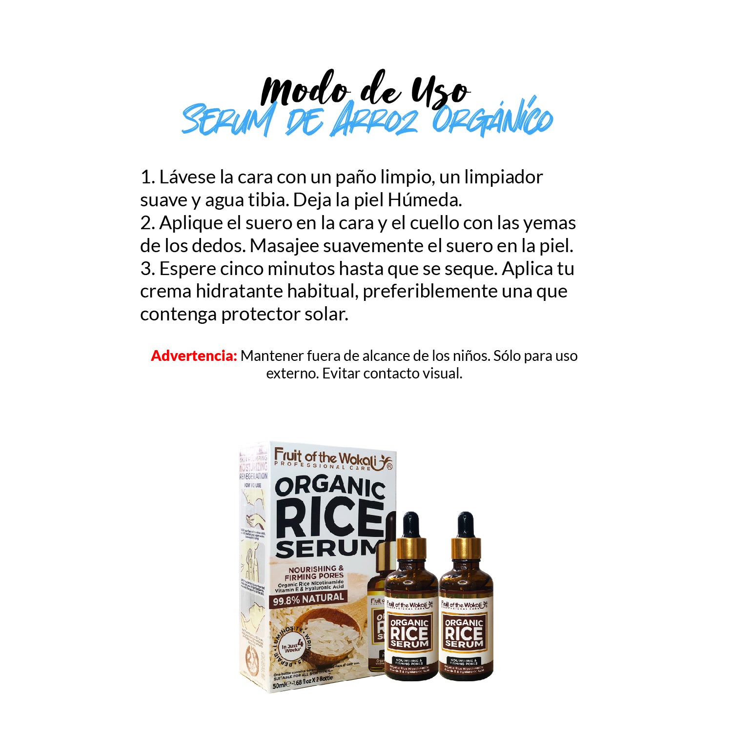 Exfoliante Corporal de Arroz +  Serum de Arroz Orgánico x2 Botellas - Fruit of the Wokali