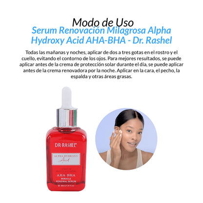 Crema &amp; Serum Rejuvenecimiento Alpha Hydroxy Acid AHA-BHA Dr. Rashel