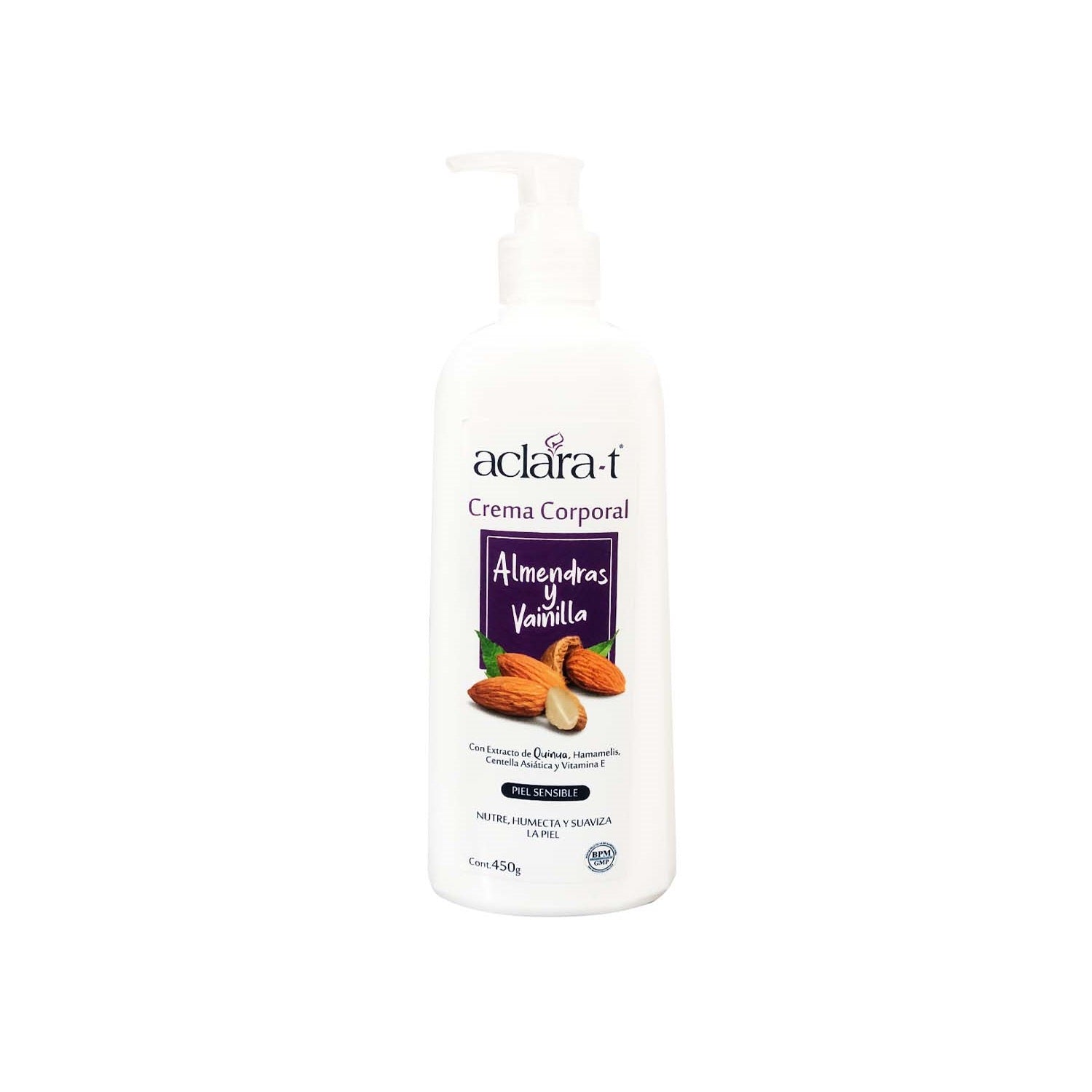 Crema Corporal Almendras y Vainilla Aclara-T 450g + Jabón asea-T